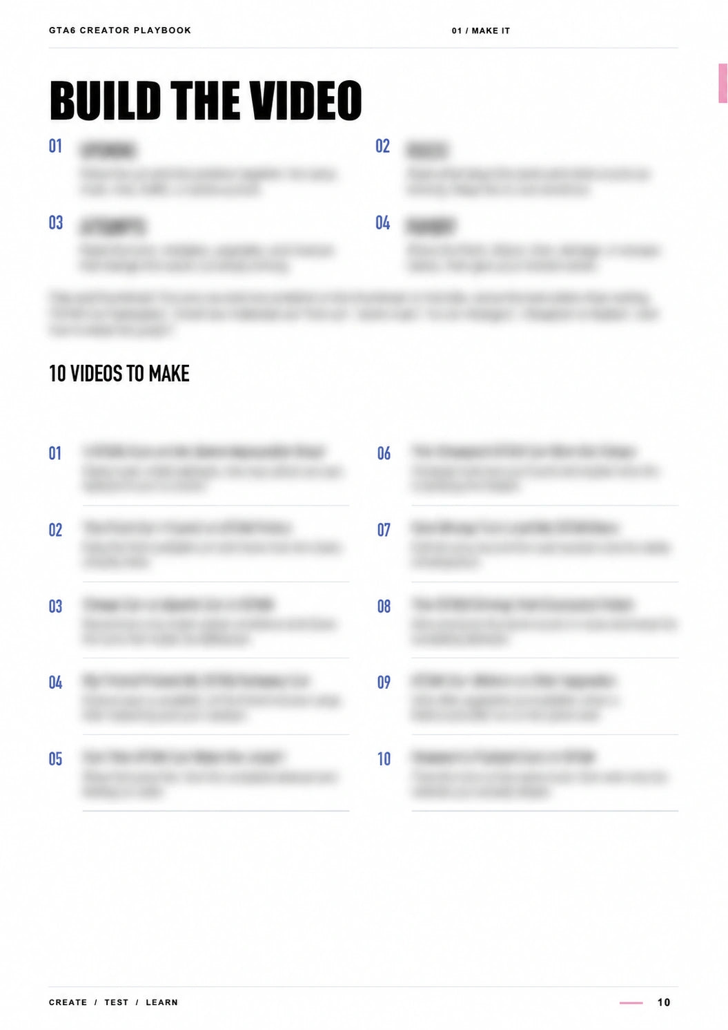 Build the video — GTA6 Content Playbook, selected content blurred